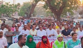 তারেক রহমানের আগমন উপলক্ষে নাভারন বাজারে বিএনপির বর্ণাঢ্য প্রচার মিছিল