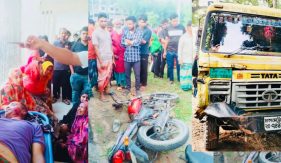 শার্শার উলাশীতে কাভার্ড ভ্যান ও মোটরসাইকেলের মুখোমুখি সংঘর্ষে নিহত-২