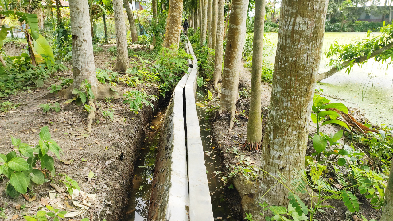 চেয়ারম্যানের নির্মাণ করা ড্রেন টিকল মাত্র সাত দিন